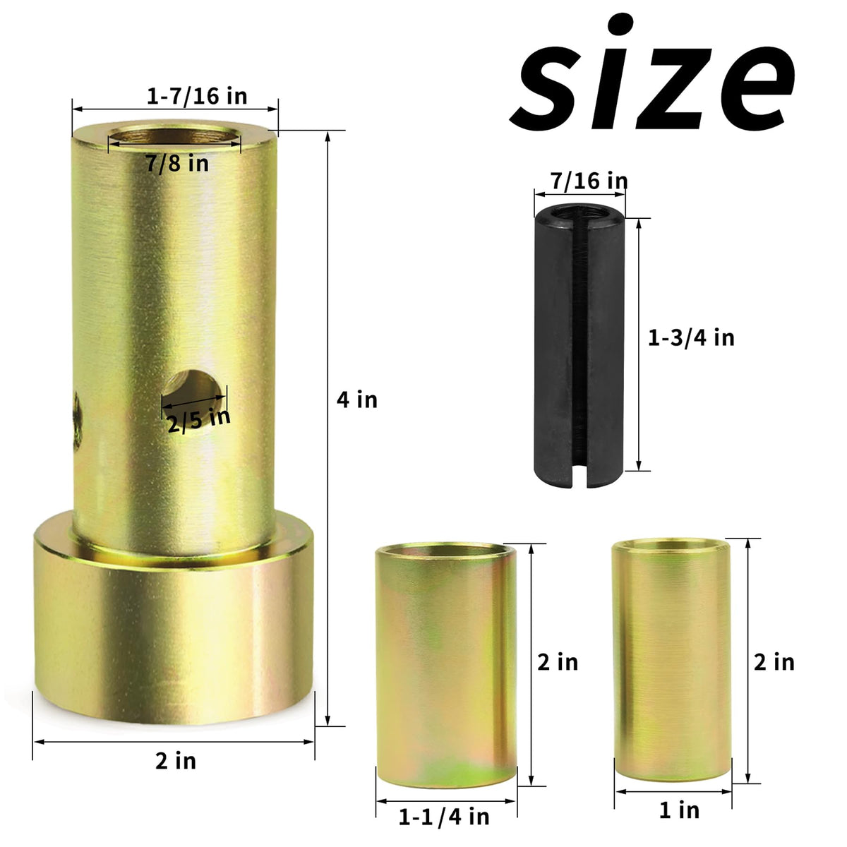 Quick Hitch Adapter Bushing Set with Top Link Bushings, 2 Pair, Gold R419348