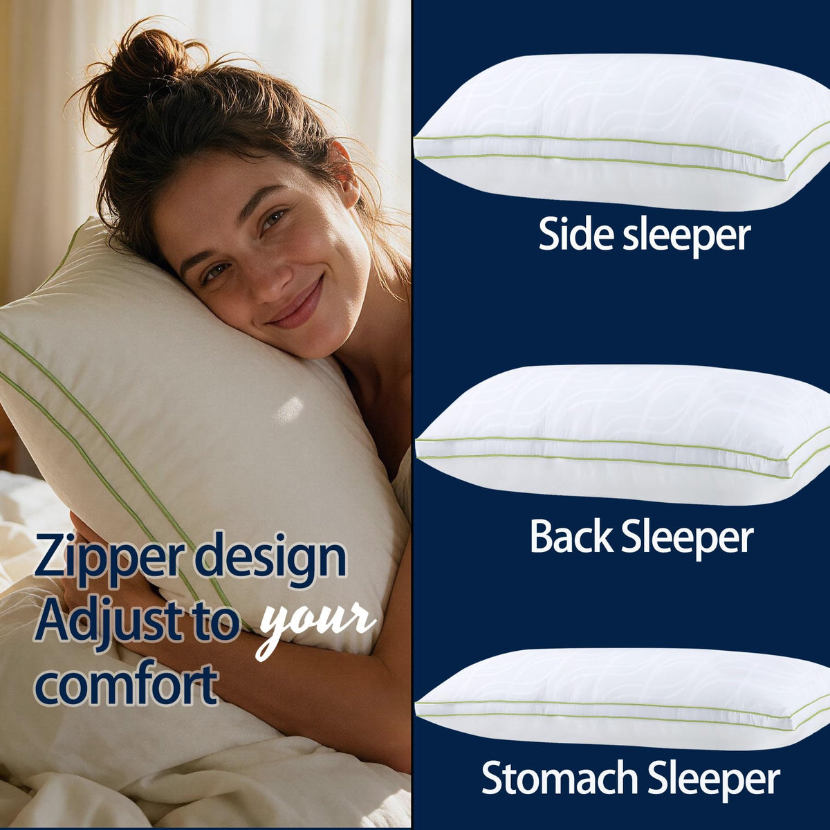 King Size Down Alternative Bed Pillows Set of 2 W961783