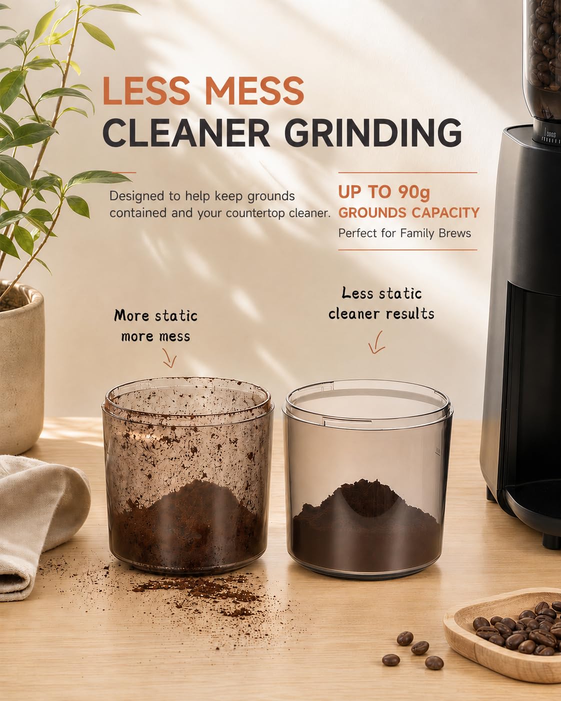Electric Burr Coffee Grinder with 38 Grind Settings, Black F37241