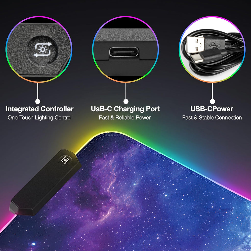 RGB LED Gaming Mouse Pad W8667