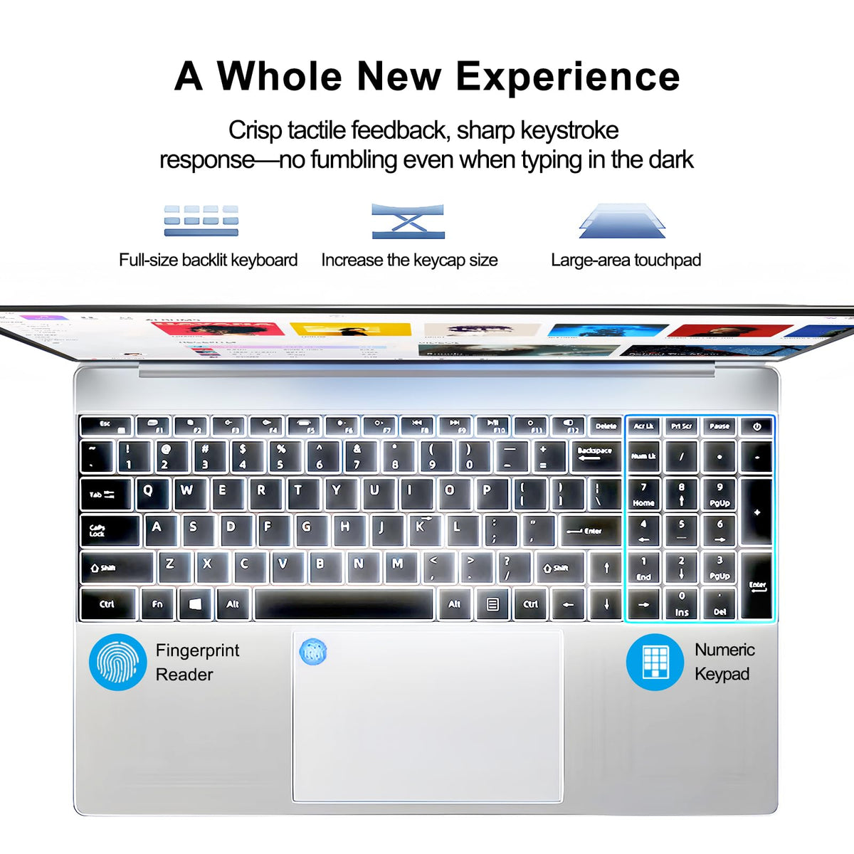15.6 Inch Laptop 8GB RAM 512GB SSD 1080P FHD IPS D916