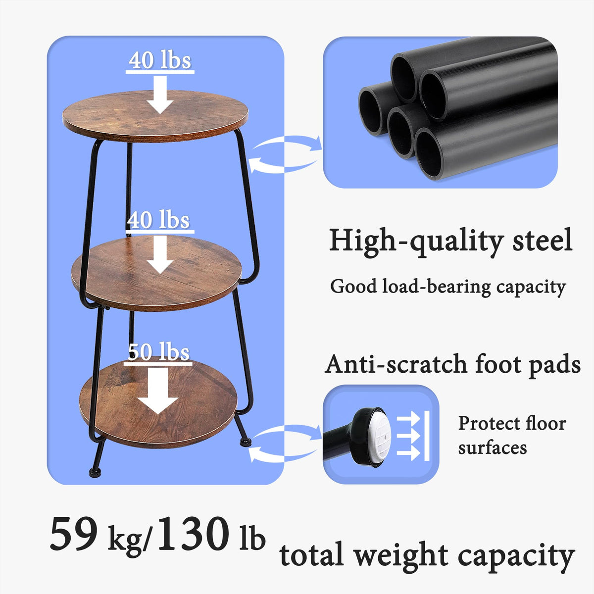 Round 3-Tier Wood Coffee Table A227537