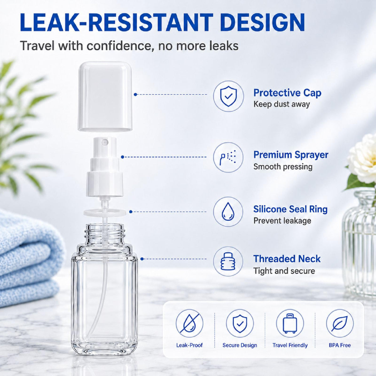 2 Pack 2.7oz Fine Mist Spray Bottles U342