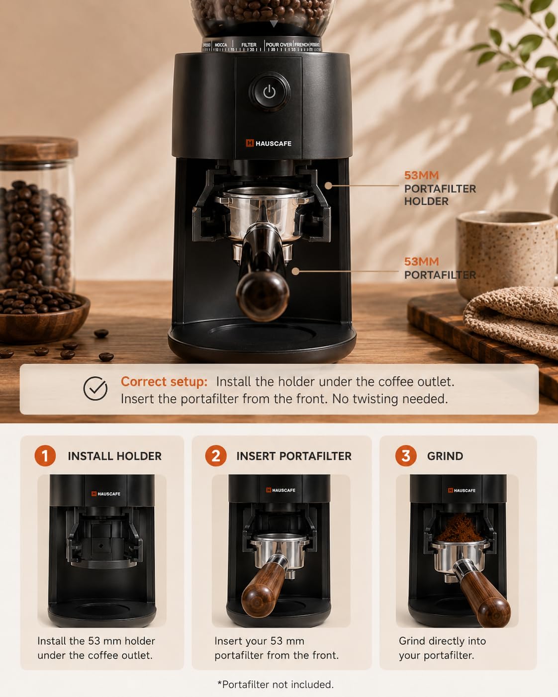 Electric Burr Coffee Grinder with 38 Grind Settings, Black F37241