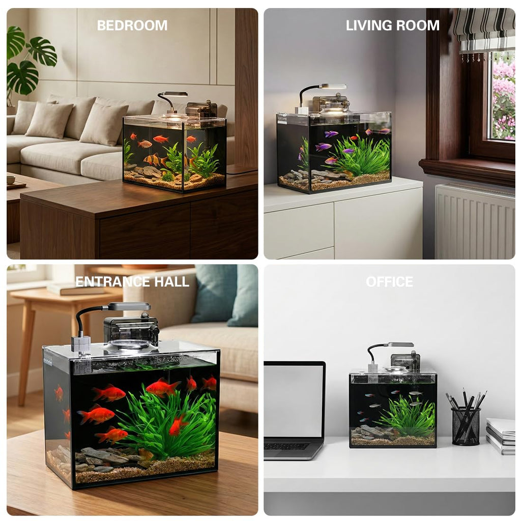 1.8 Gallon Fish Tank with Light Filter Lid K454