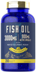 Fish Oil 3000mg 900mg Omega 3 200 Softgels Lemon Flavor T864582