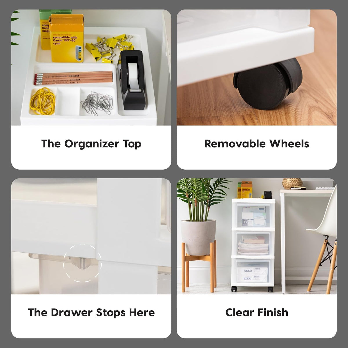 3 Drawer Rolling Storage Cart Q937559