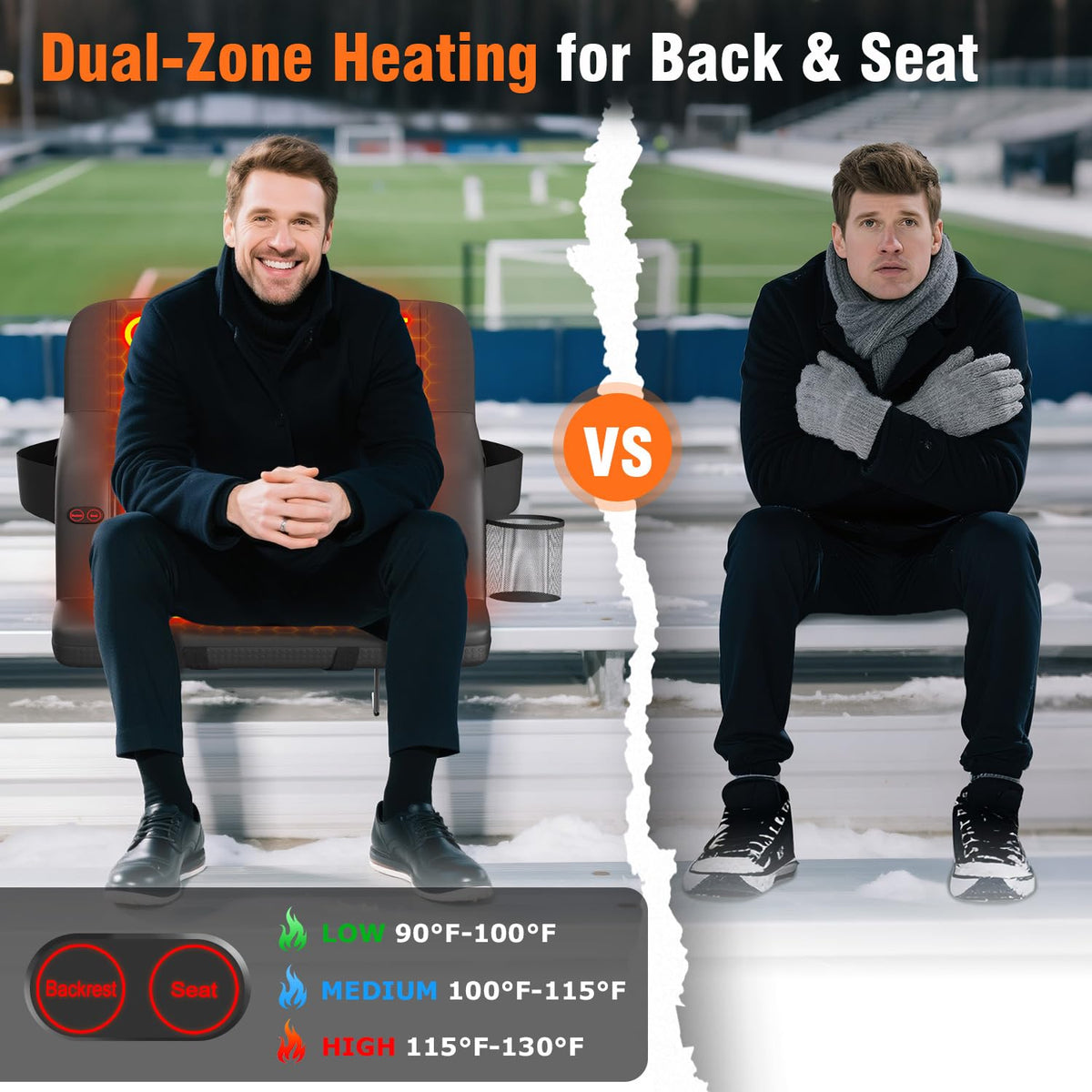 21" Heated Stadium Seats for Bleachers 2 Pack Q81758