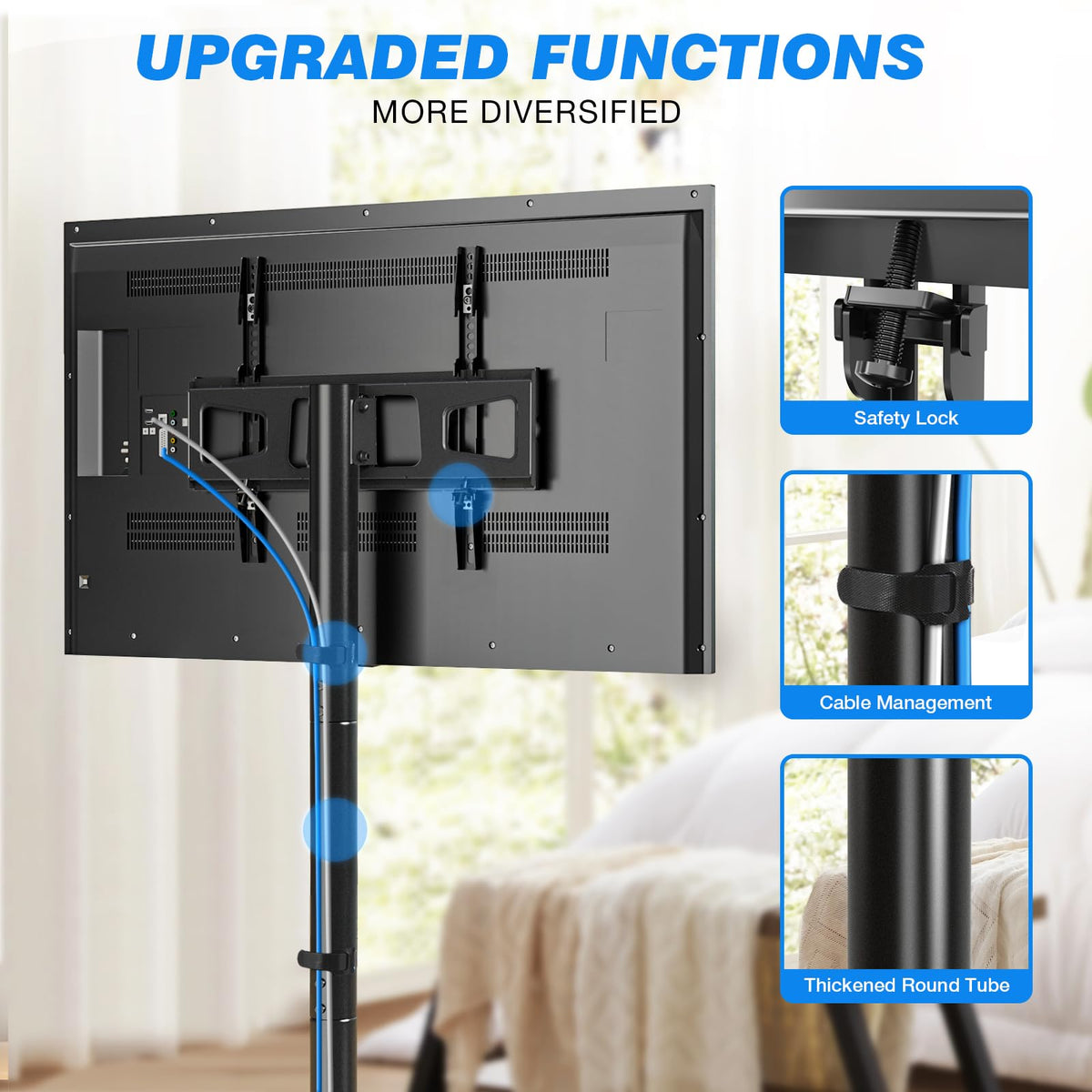Mobile TV Cart Rolling TV Stand for 23-65 Inch Screens D856293