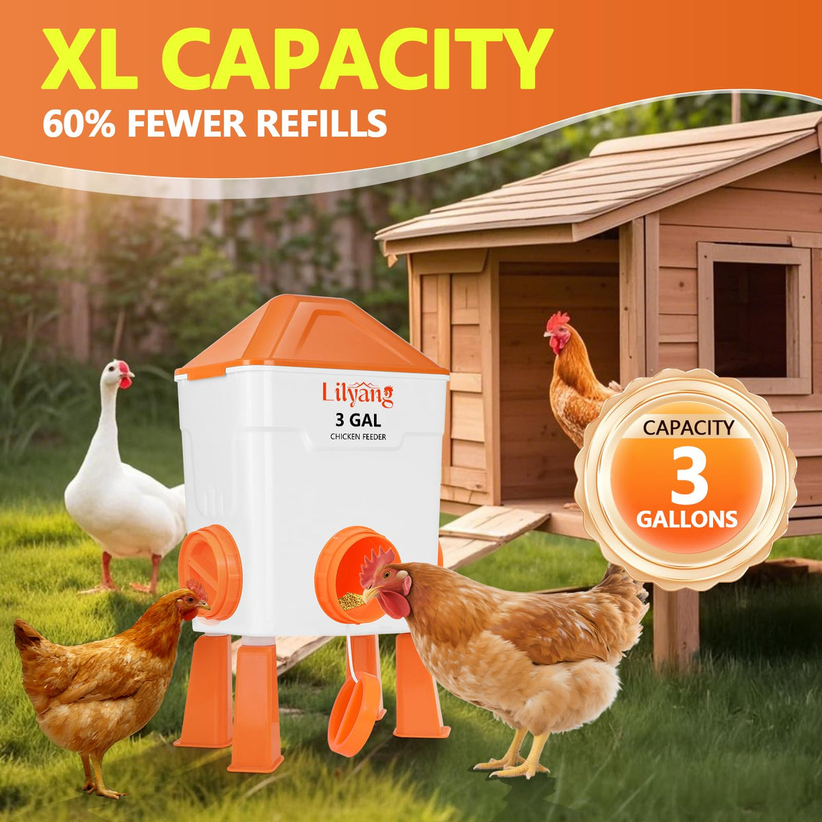 3 Gallon Automatic Chicken Waterer & Feeder Set U51491