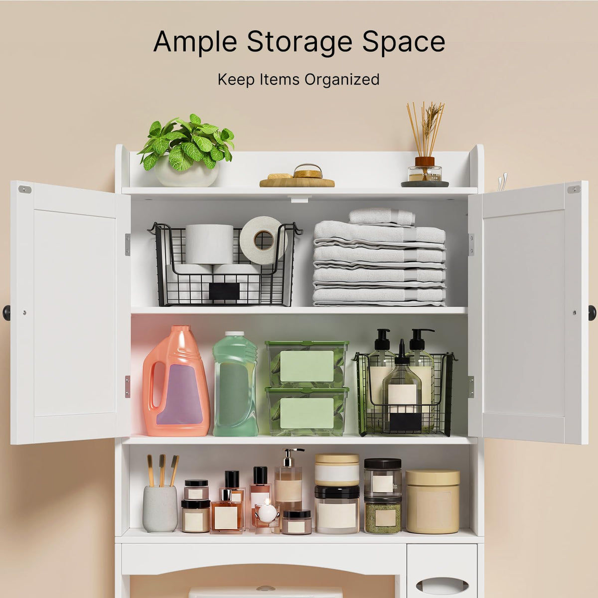 White Over The Toilet Storage Cabinet U8953