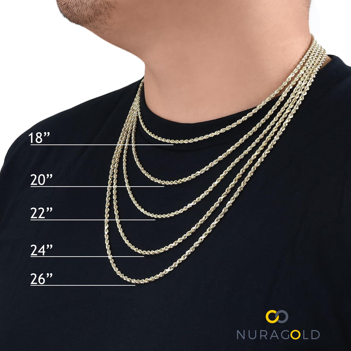 14k Yellow Gold Cuban Link Chain Necklace O374