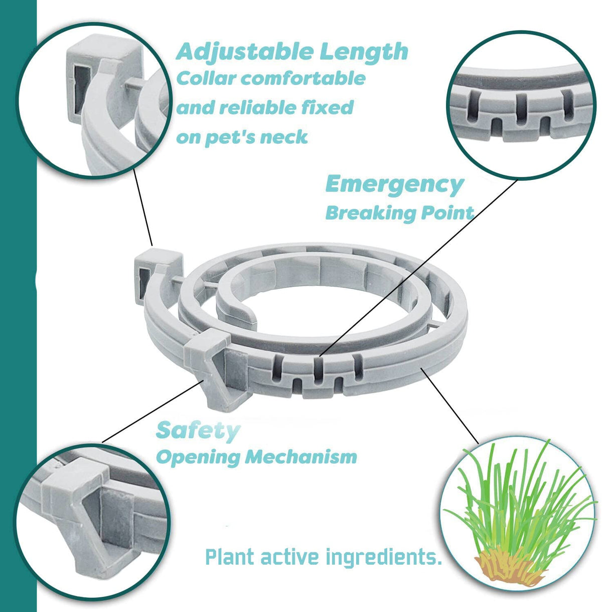 Flea and Tick Collar for Cats 12-Month Protection Waterproof 2 Packs Q61096