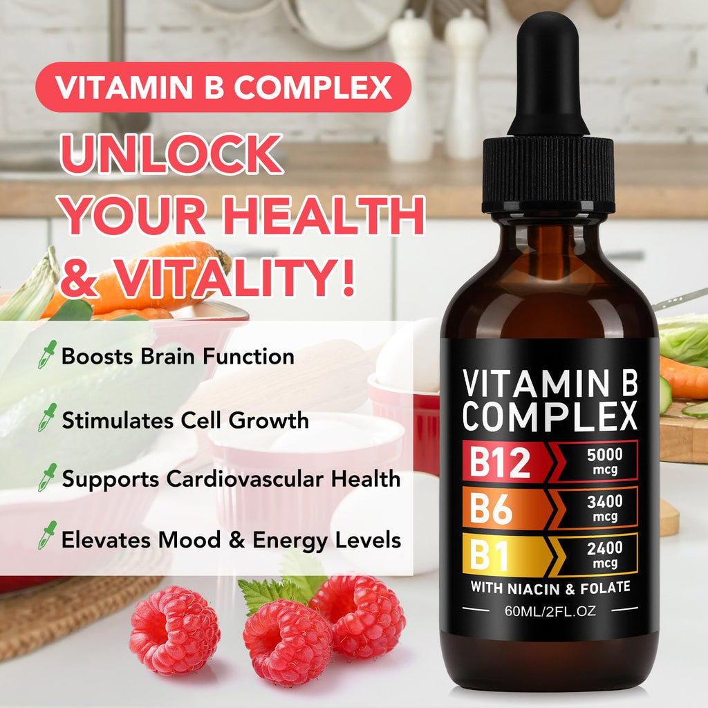 Vitamin B12 Complex Drops 5000mcg 2 Packs N6141