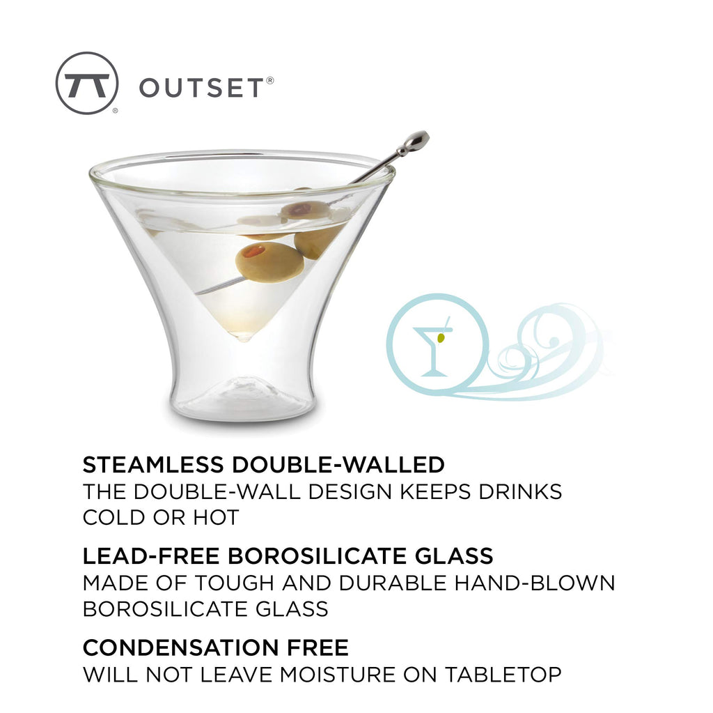 Double Wall Borosilicate Martini Glasses Set of 2 E713