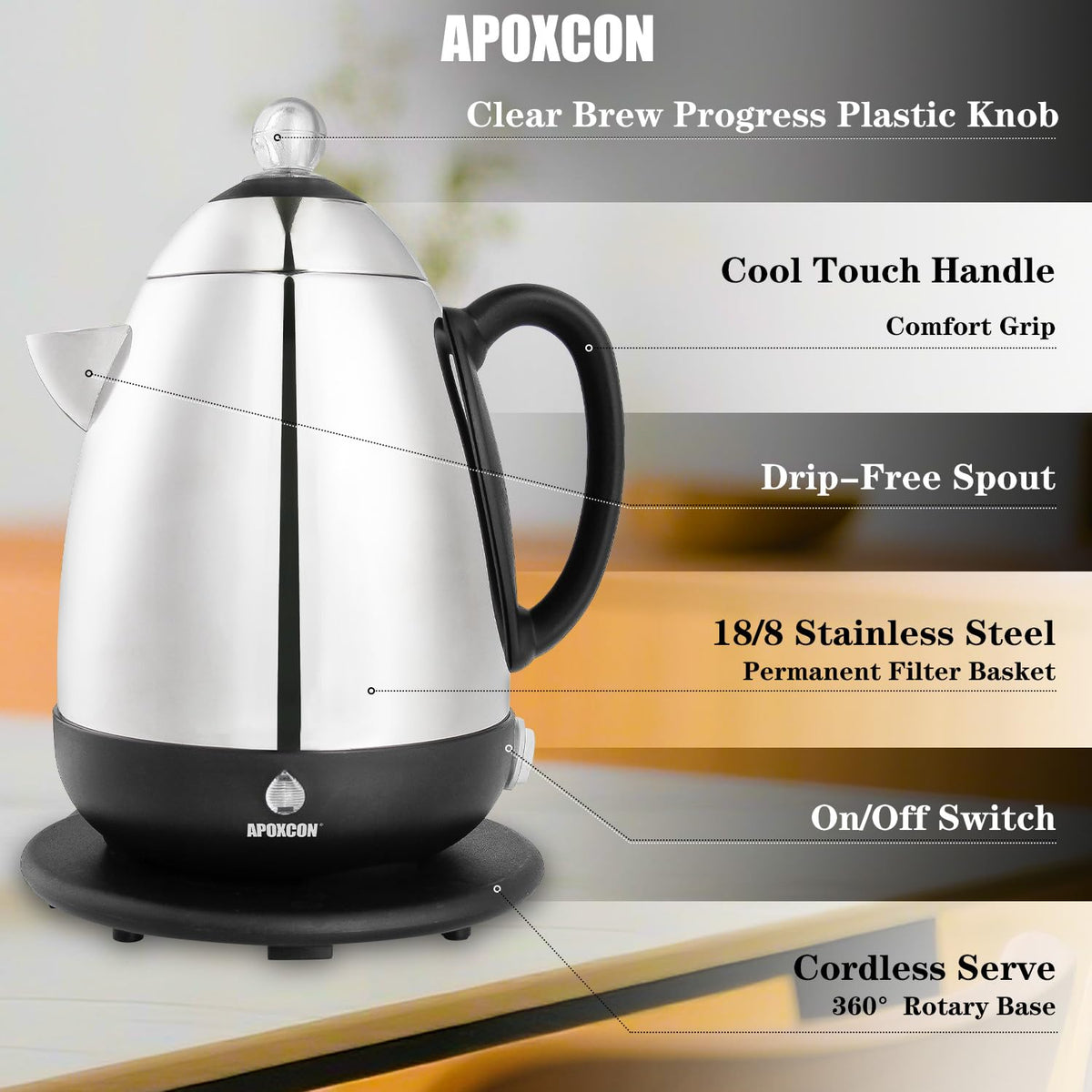 Electric Stainless Steel Coffee Percolator 10 Cup R514027