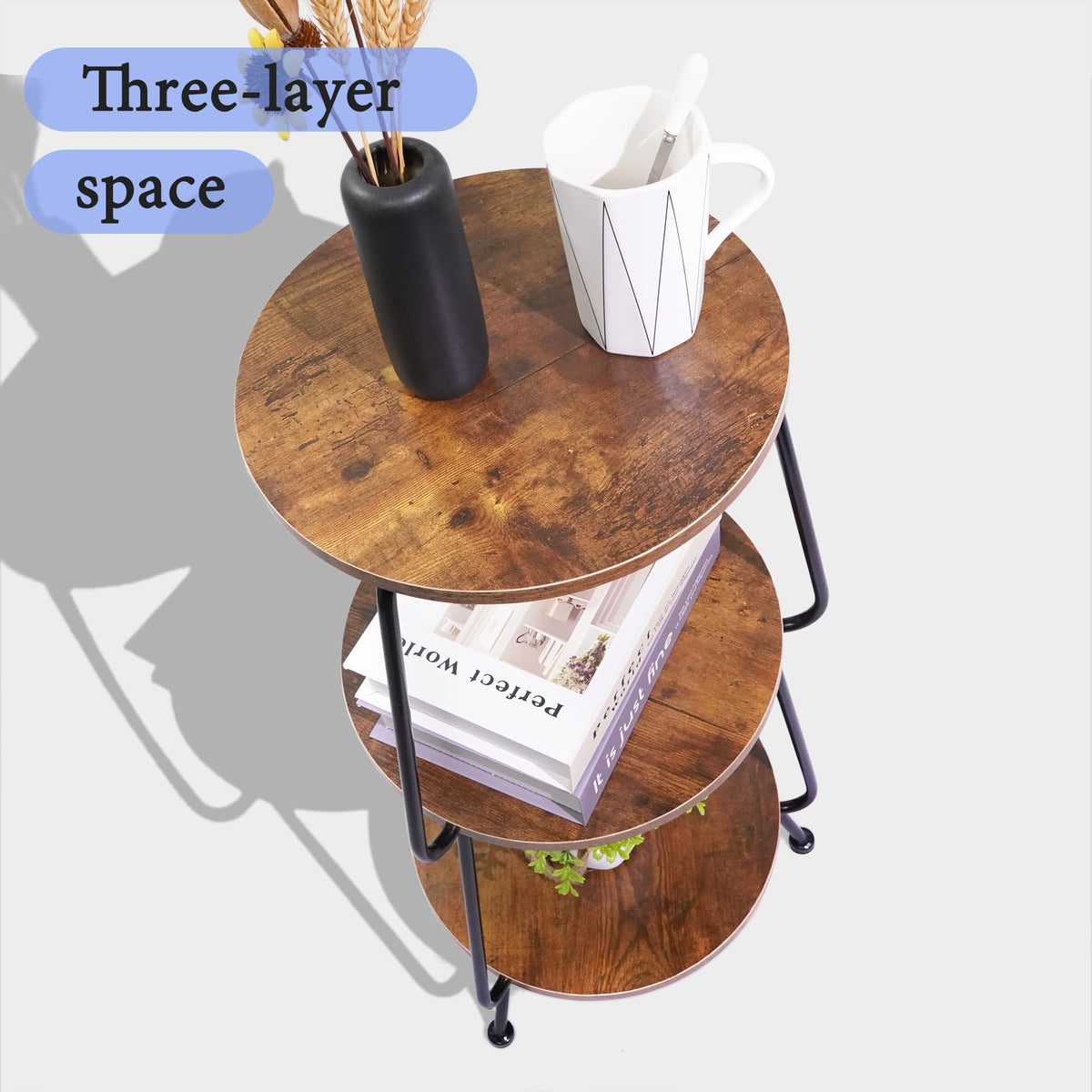 Round 3-Tier Wood Coffee Table A227537