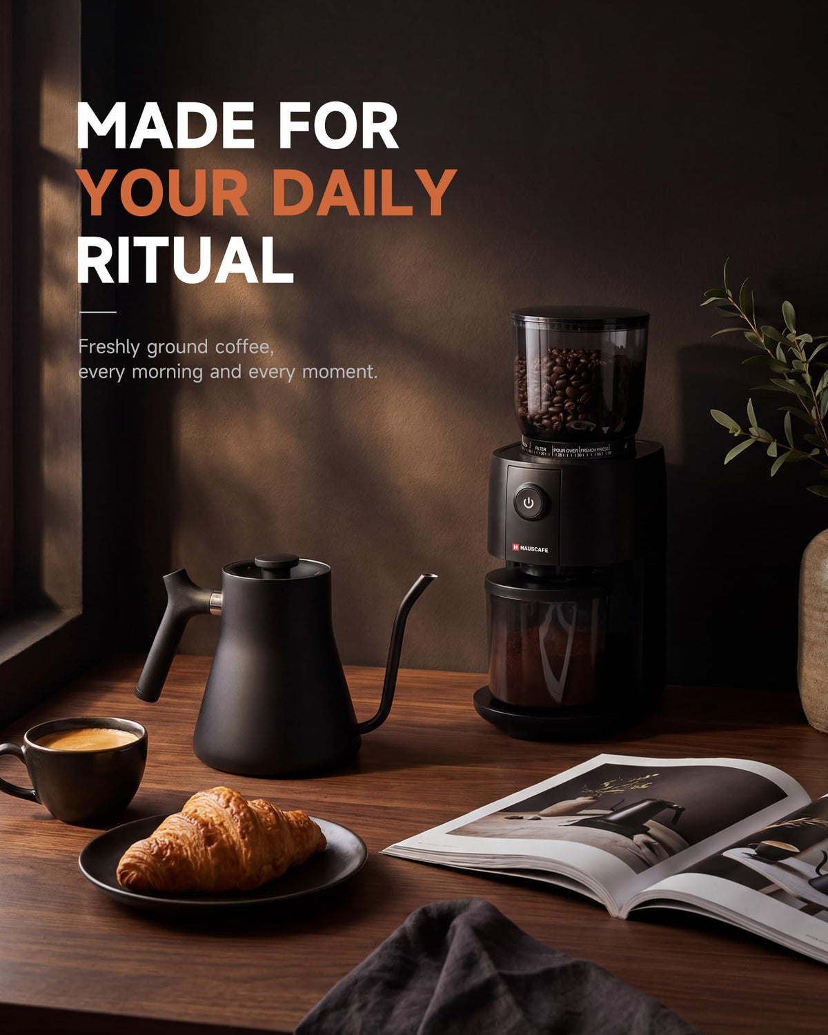 Electric Burr Coffee Grinder with 38 Grind Settings, Black F37241