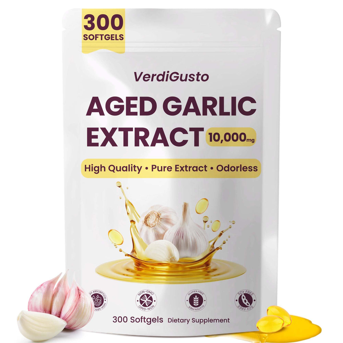 Aged Garlic Extract Softgels 10000mg 300 Count Q8095