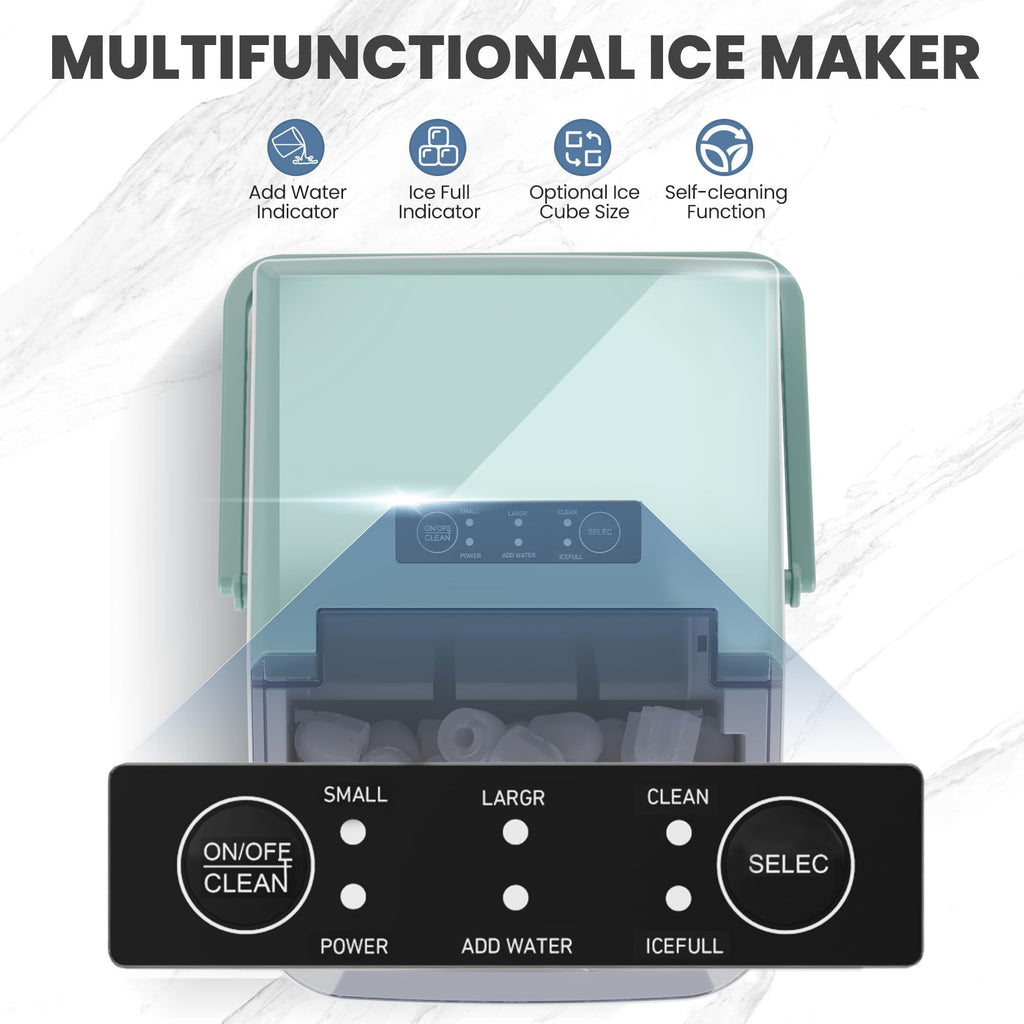 Green Portable Countertop Ice Maker Y34581