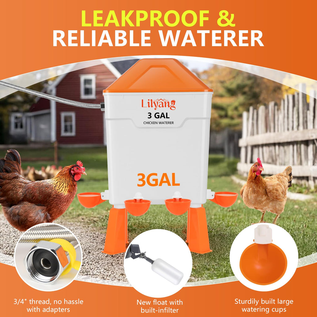 3 Gallon Automatic Chicken Waterer & Feeder Set U51491