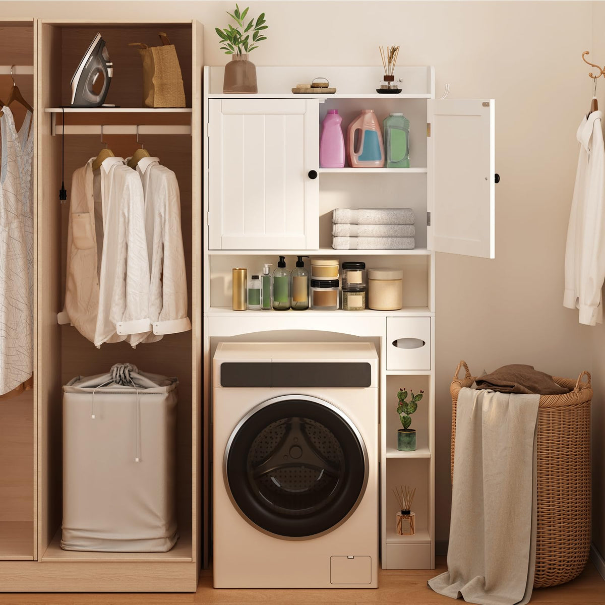 White Over The Toilet Storage Cabinet U8953