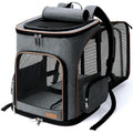Expandable Foldable Pet Carrier Backpack with Inner Safety Leash, Grey K936