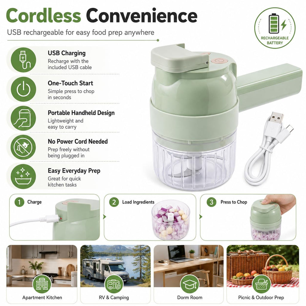 Handheld Electric Vegetable Cutter Set E741436
