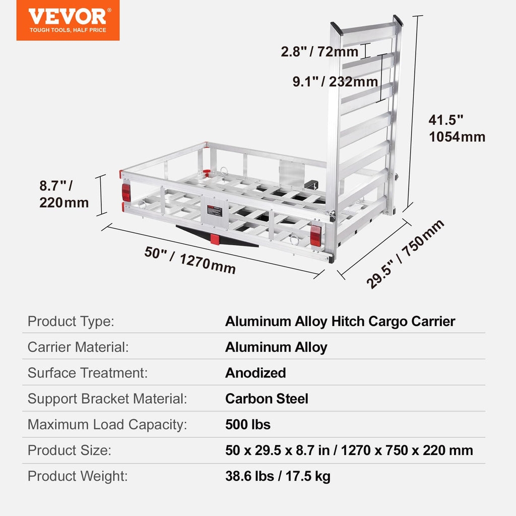 Hitch Cargo Carrier with Folding Ramp C6417