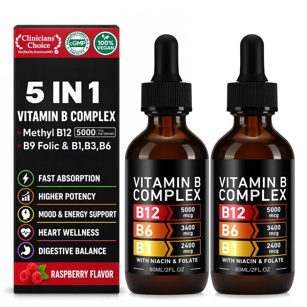 Vitamin B12 Complex Drops 5000mcg 2 Packs N6141
