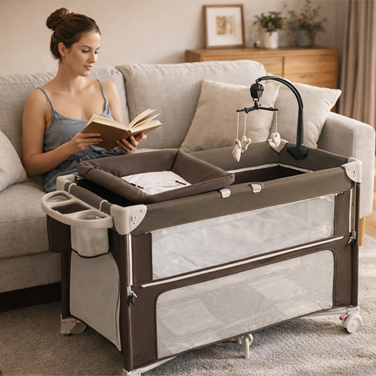 5-in-1 Baby Bassinet Bedside Sleeper J81617
