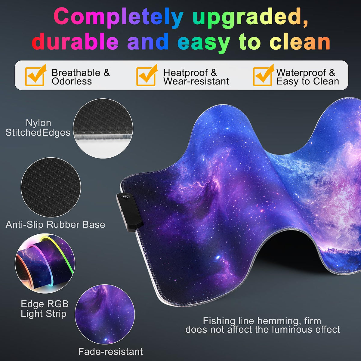 RGB LED Gaming Mouse Pad W8667