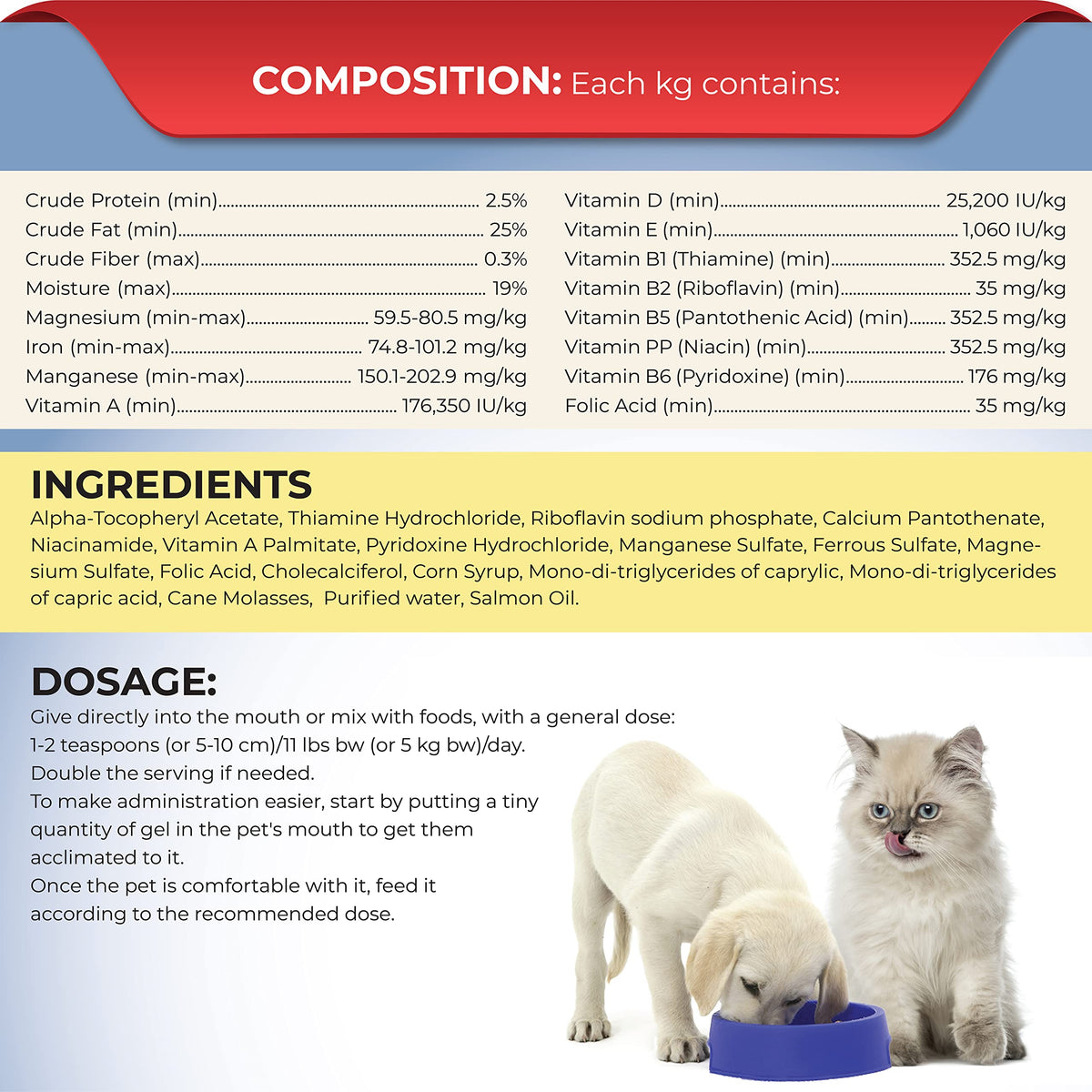 Nutritional Vitamin Gel for Dogs and Cats 4.2 oz D644413