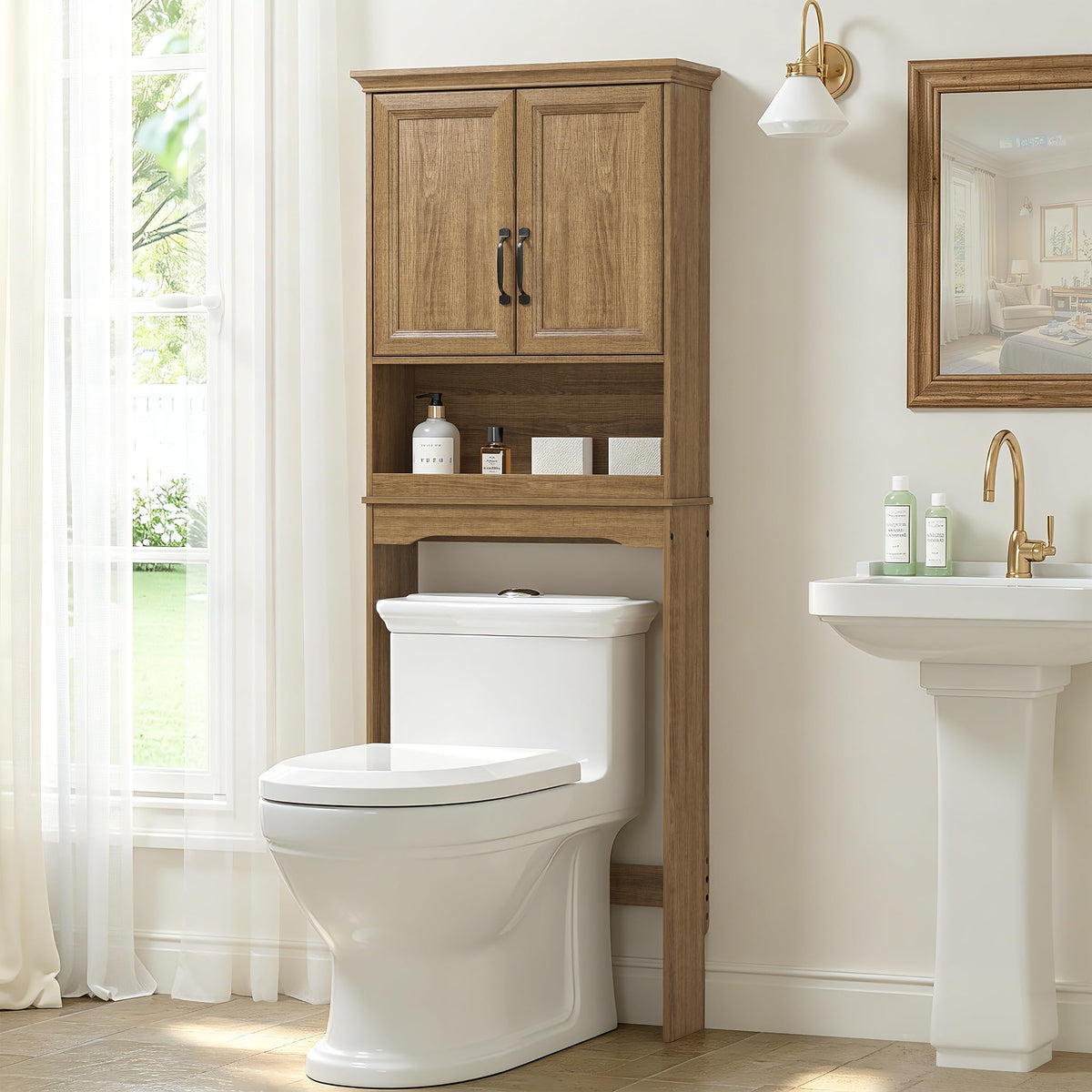 Over the Toilet Storage Cabinet with Doors H56145