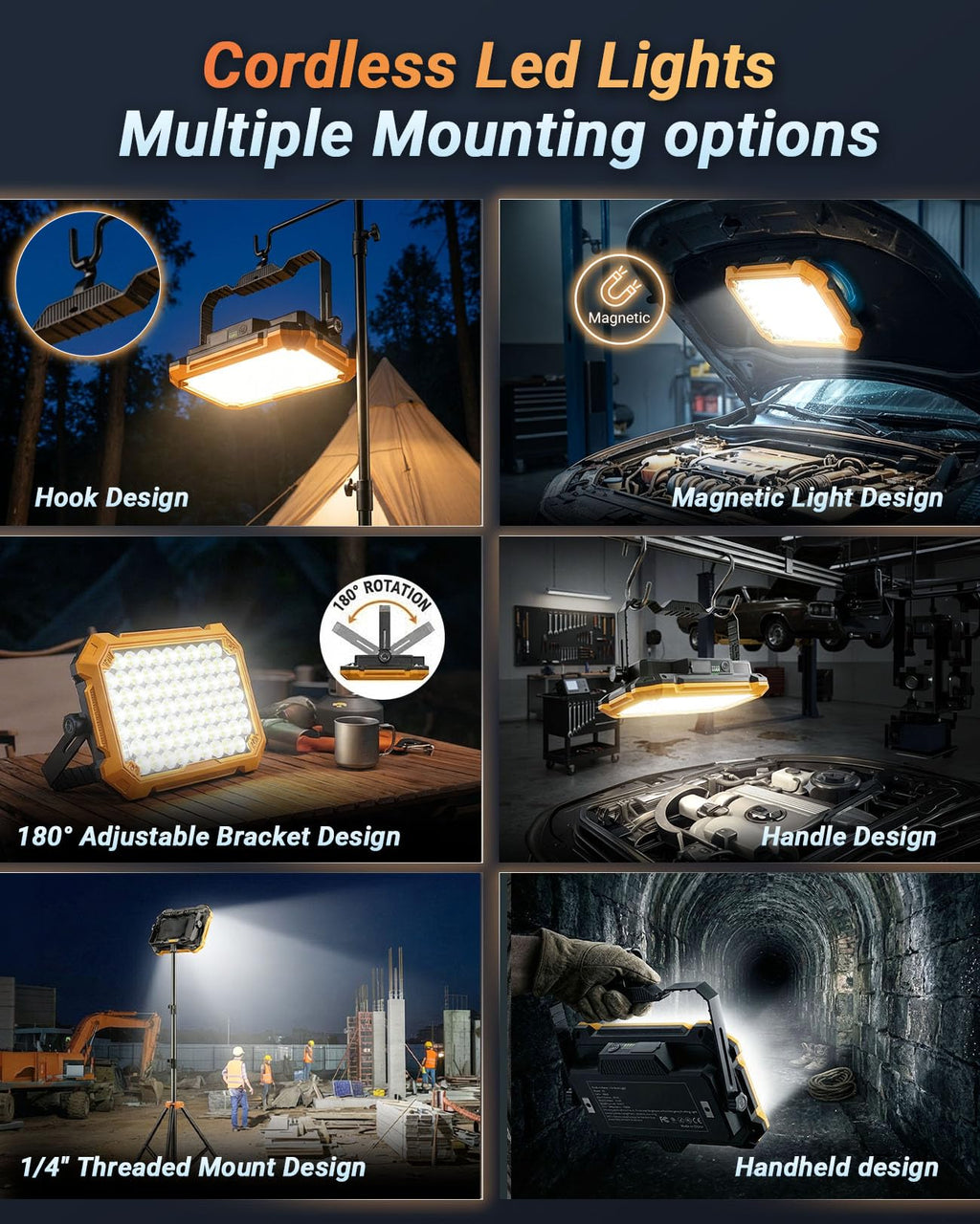Rechargeable Magnetic LED Work Light K59886