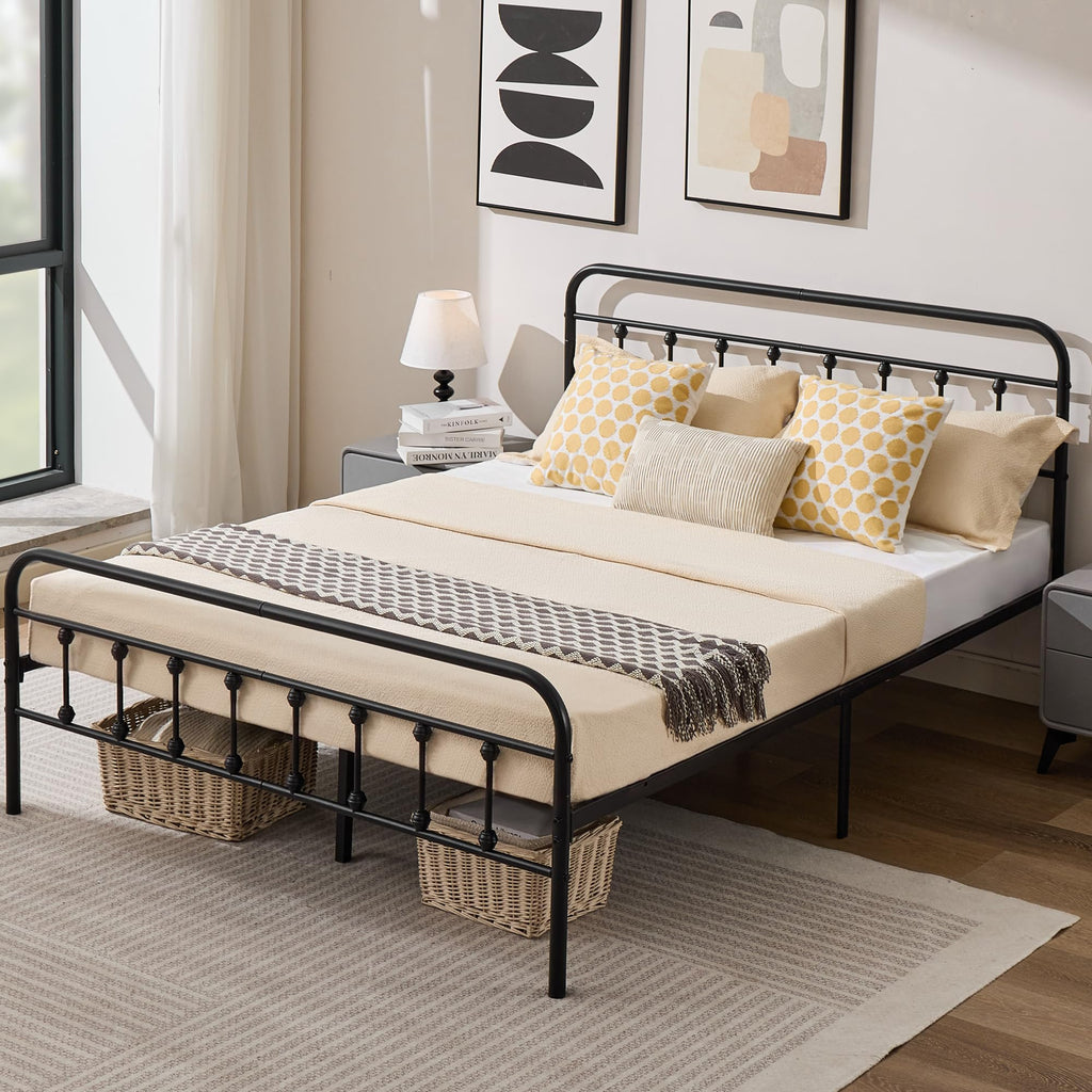 Full Metal Platform Bed Frame with Headboard and Footboard T698