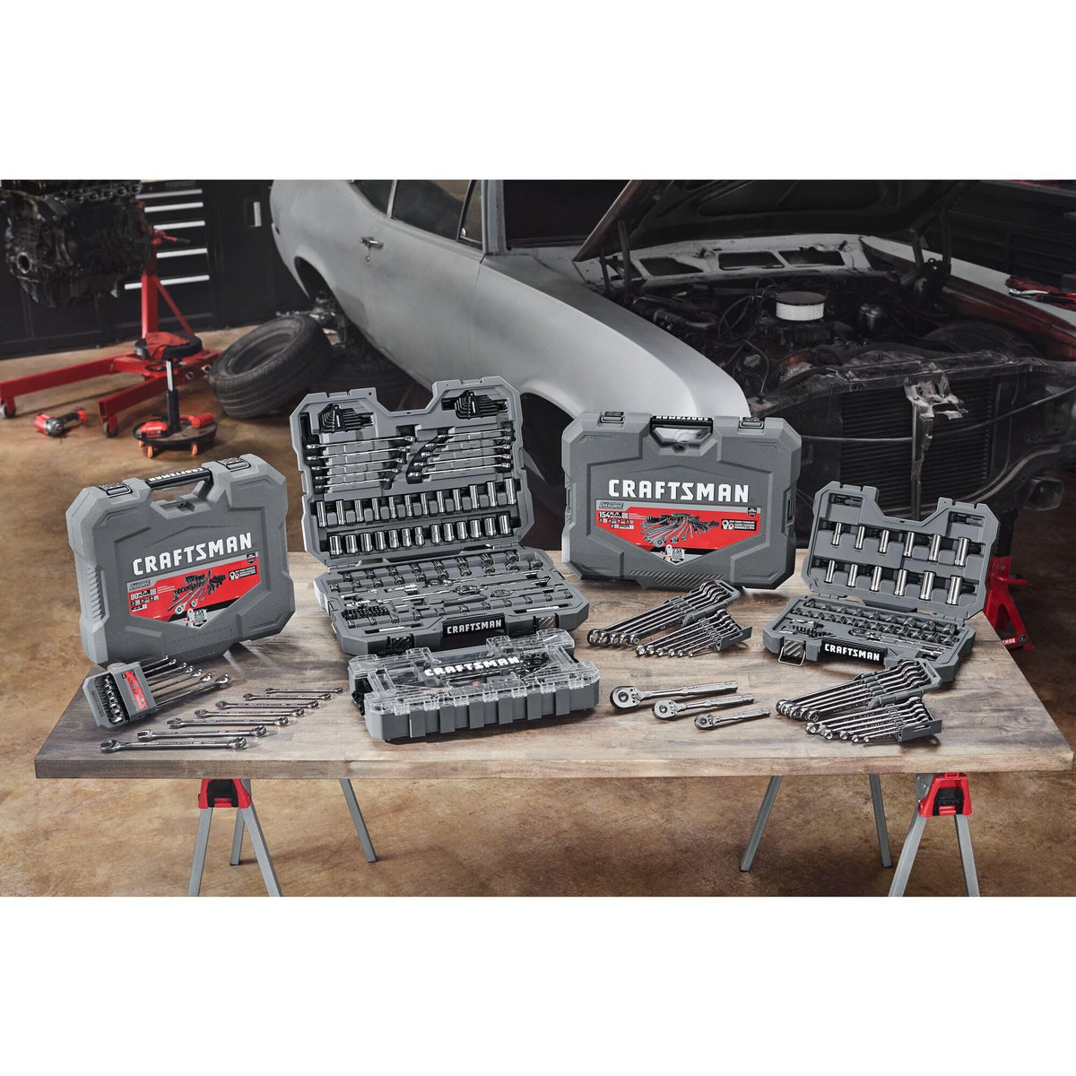 154-Piece Gunmetal Chrome Mechanics Tool Set with Hard Case R99908