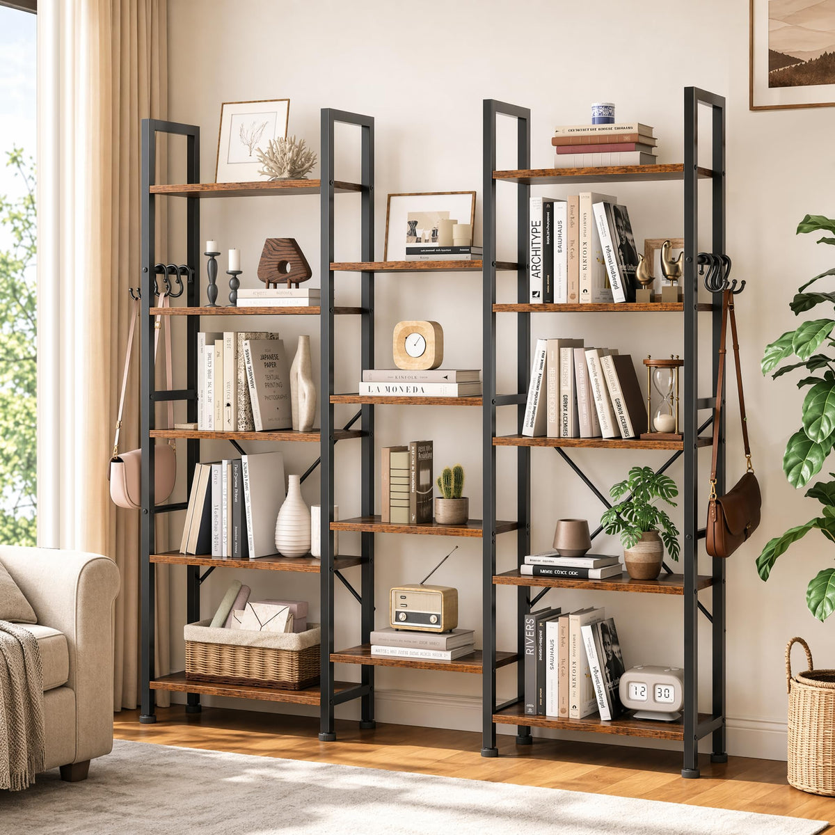 5 Tier Bookshelf with 14 Display Shelves U9405
