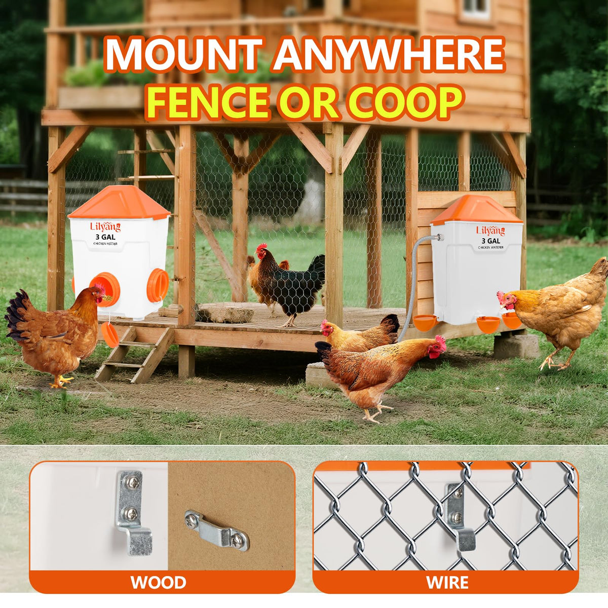 3 Gallon Automatic Chicken Waterer & Feeder Set U51491
