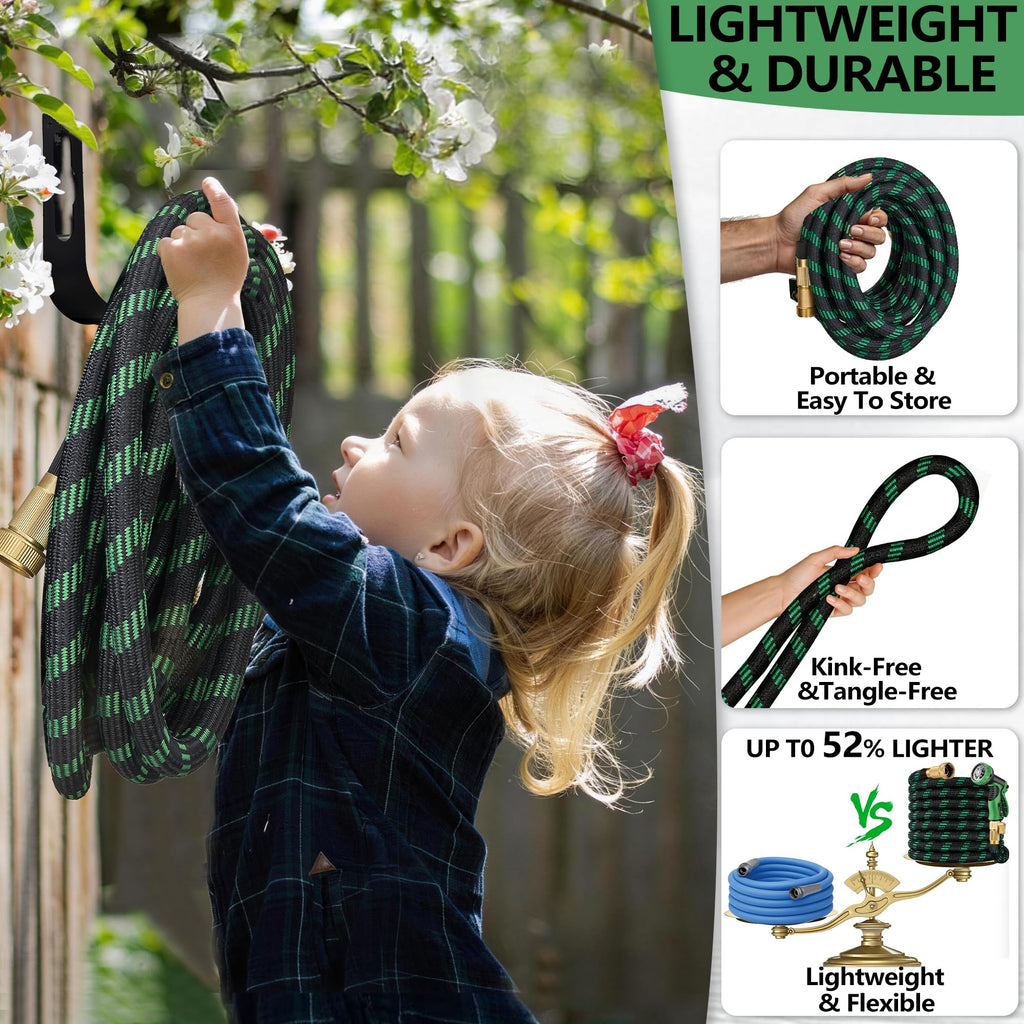 100 ft Lightweight Flexible Garden Hose with 10-Function Nozzle K124663