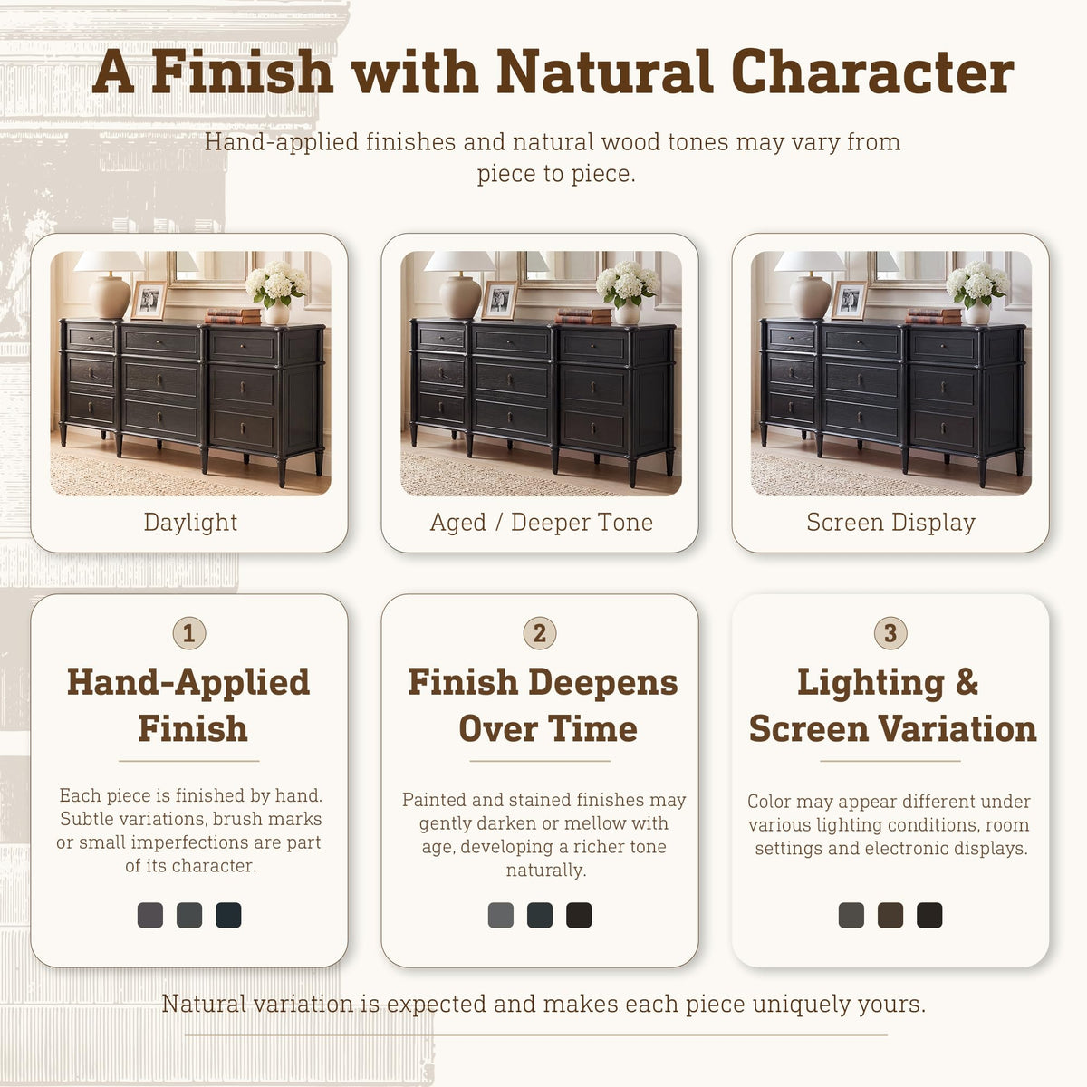 63" 9-Drawer Wood Dresser with Power Outlet, Black I359584