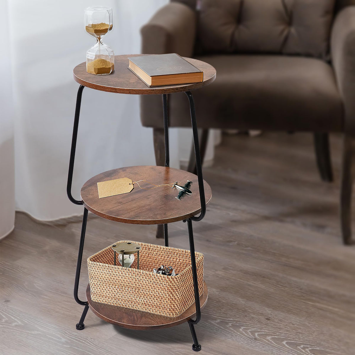 Round 3-Tier Wood Coffee Table A227537