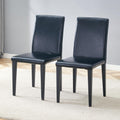 Black PU Leather Upholstered Dining Chairs Set of 2 with Metal Legs B36206