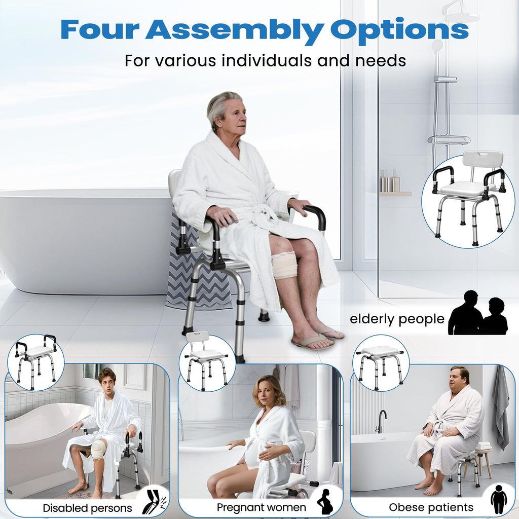 360° Rotating Adjustable Padded Shower Chair L68359