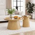 Coffee Table Set of 2 Fluted Drum H403459