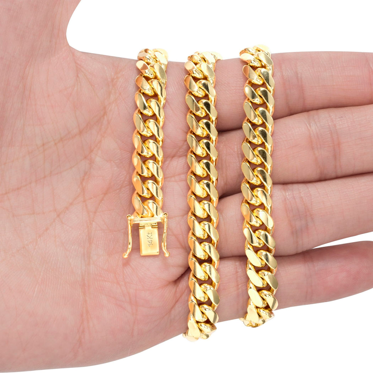 14k Yellow Gold Cuban Link Chain Necklace O374