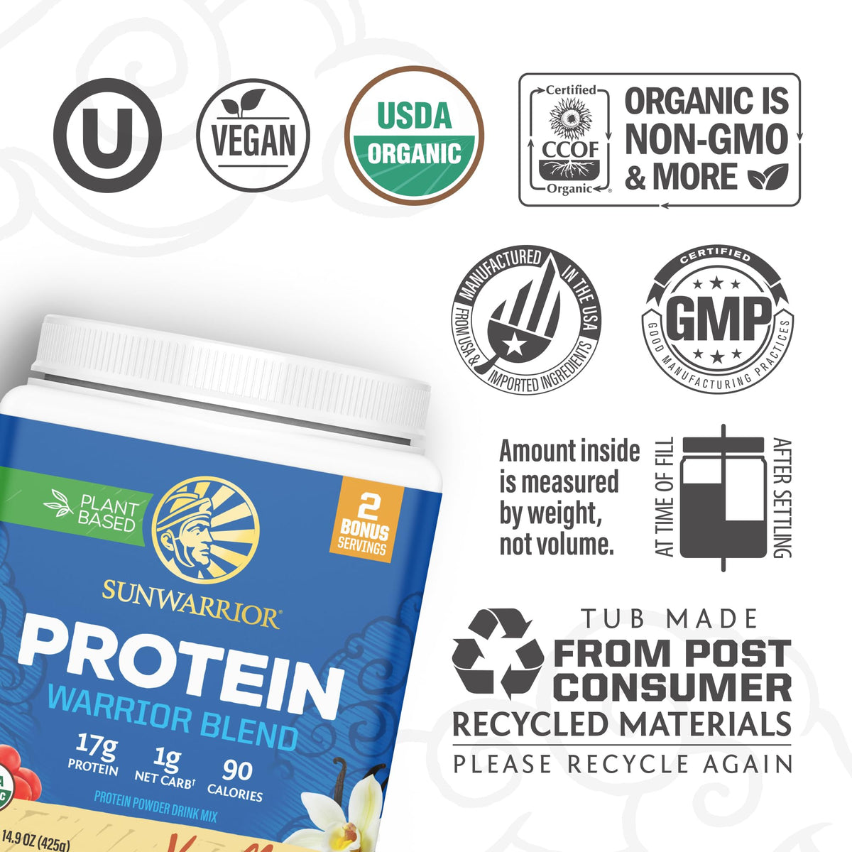 Vanilla Plant Based Protein Powder with BCAA Y804