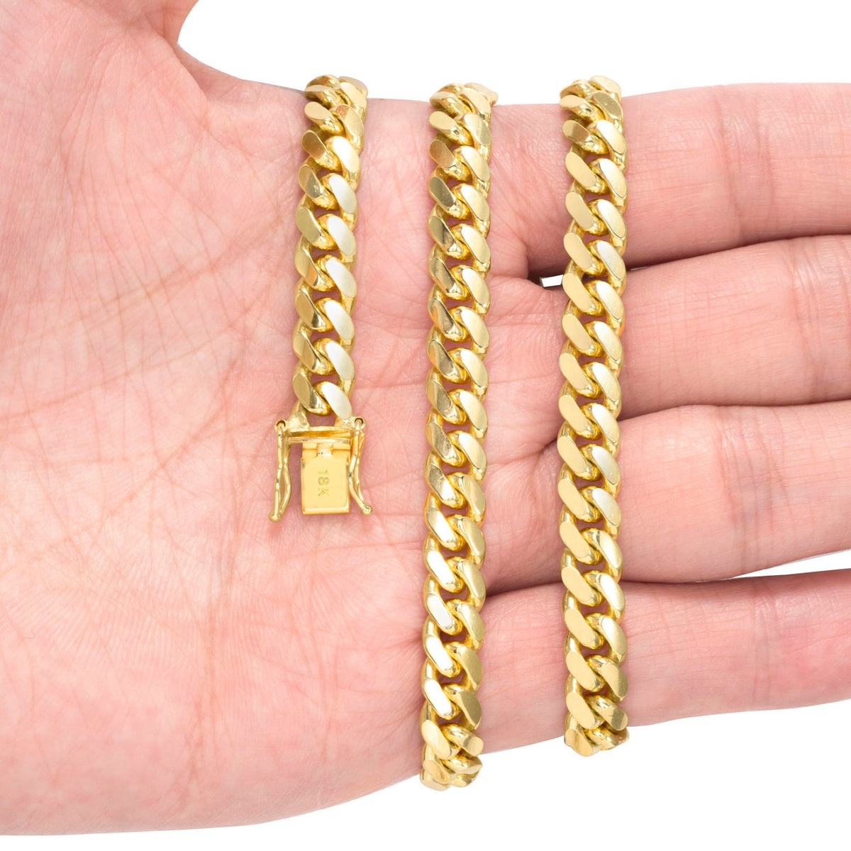 18k Yellow Gold Cuban Link Chain Necklace L192