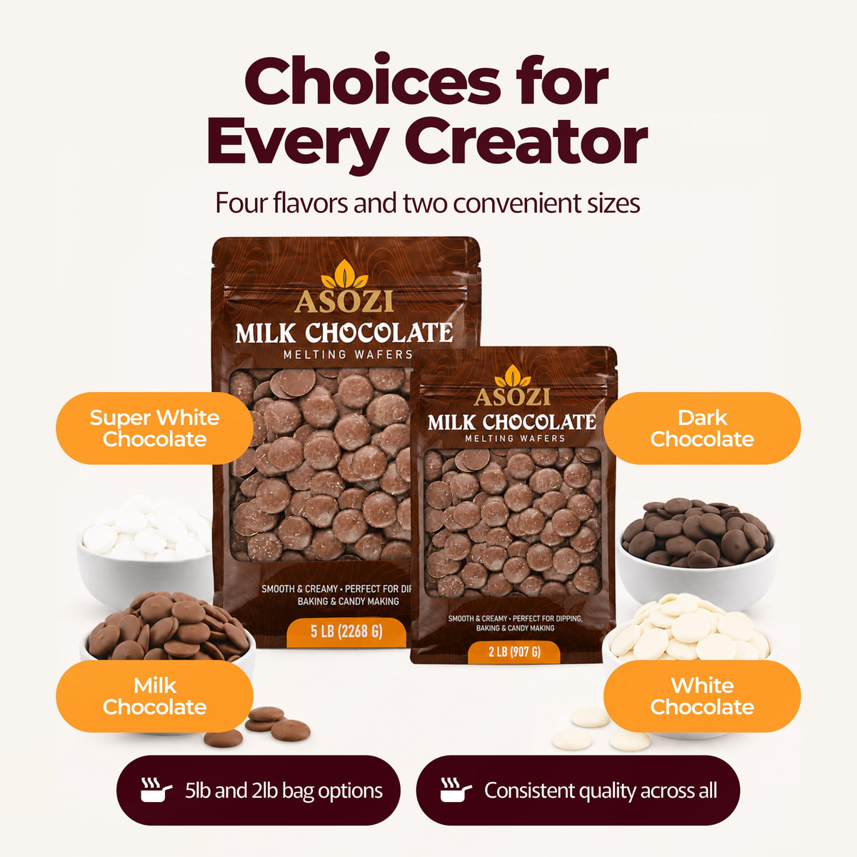 Milk Chocolate Melting Wafers 5lb V507