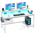 White Computer Desk with Power Outlet S173765